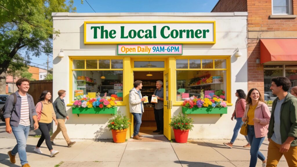 Shopfront representing local SEO with steady foot traffic
