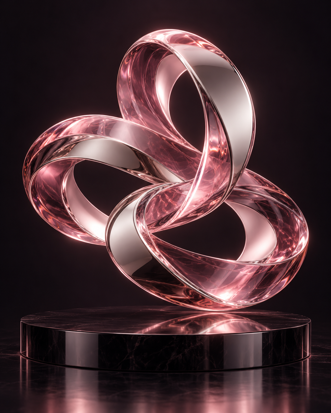 Rose glass loops illustrating connected business systems